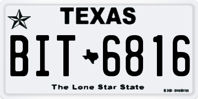 TX license plate BIT6816