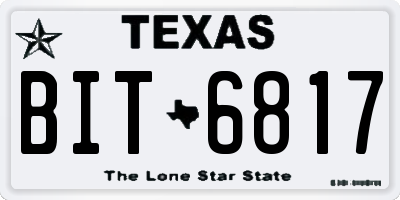 TX license plate BIT6817