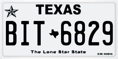 TX license plate BIT6829