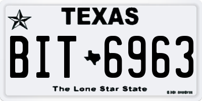 TX license plate BIT6963