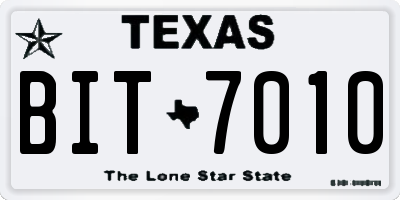 TX license plate BIT7010