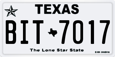 TX license plate BIT7017