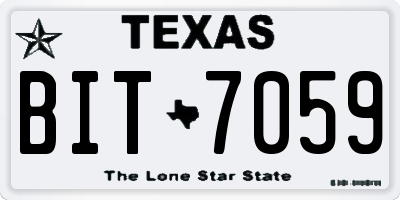 TX license plate BIT7059
