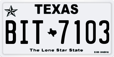 TX license plate BIT7103