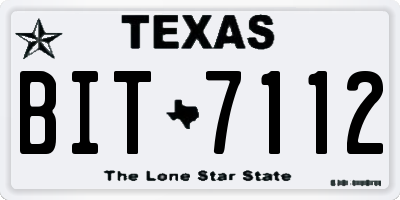 TX license plate BIT7112