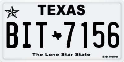 TX license plate BIT7156