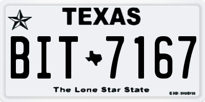 TX license plate BIT7167