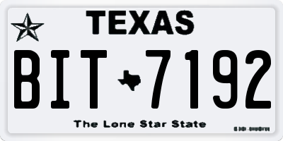 TX license plate BIT7192