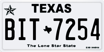 TX license plate BIT7254