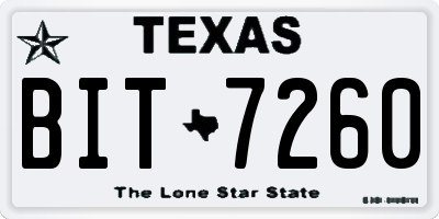 TX license plate BIT7260