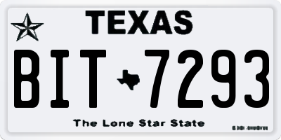 TX license plate BIT7293