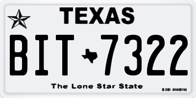 TX license plate BIT7322