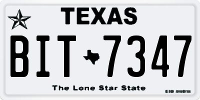 TX license plate BIT7347