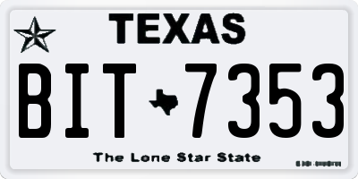 TX license plate BIT7353
