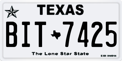 TX license plate BIT7425
