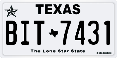 TX license plate BIT7431