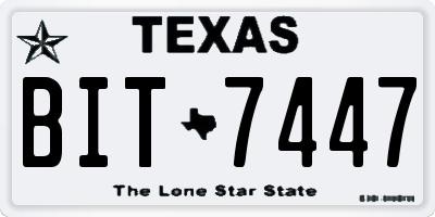 TX license plate BIT7447