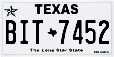 TX license plate BIT7452