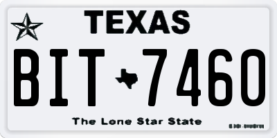 TX license plate BIT7460