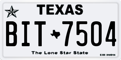 TX license plate BIT7504