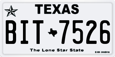 TX license plate BIT7526