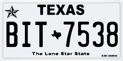 TX license plate BIT7538