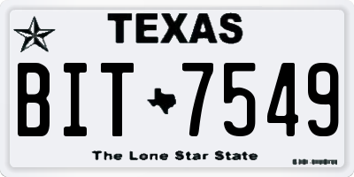 TX license plate BIT7549