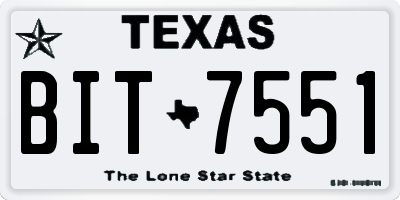 TX license plate BIT7551