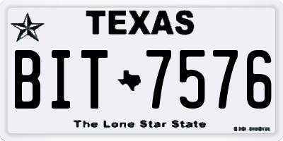 TX license plate BIT7576