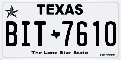 TX license plate BIT7610