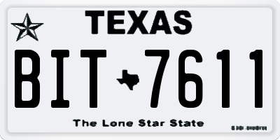 TX license plate BIT7611