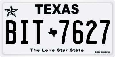 TX license plate BIT7627
