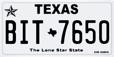 TX license plate BIT7650