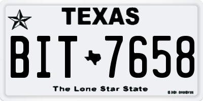 TX license plate BIT7658
