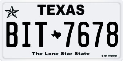 TX license plate BIT7678
