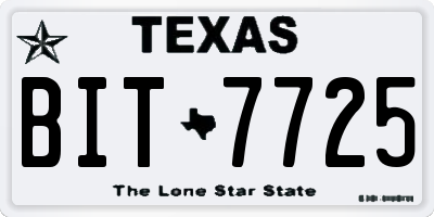 TX license plate BIT7725