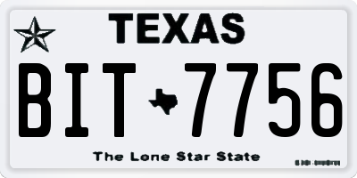 TX license plate BIT7756