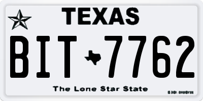 TX license plate BIT7762