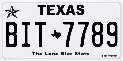 TX license plate BIT7789