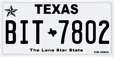 TX license plate BIT7802