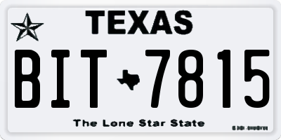 TX license plate BIT7815