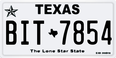 TX license plate BIT7854