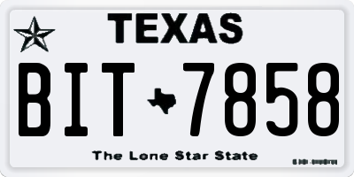 TX license plate BIT7858