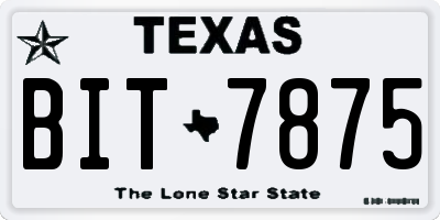 TX license plate BIT7875