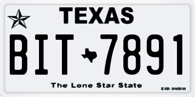 TX license plate BIT7891
