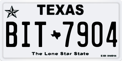 TX license plate BIT7904