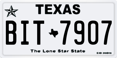 TX license plate BIT7907