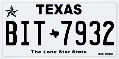 TX license plate BIT7932