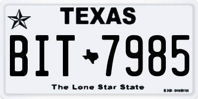 TX license plate BIT7985