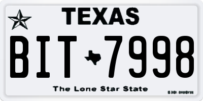 TX license plate BIT7998